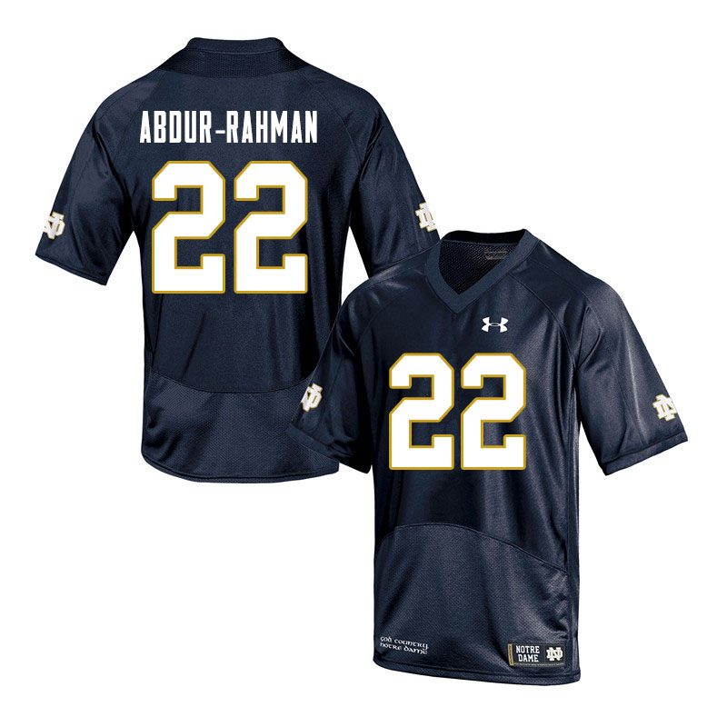 Men #22 Kendall Abdur-Rahman Notre Dame Fighting Irish College Football Jerseys Sale-Navy